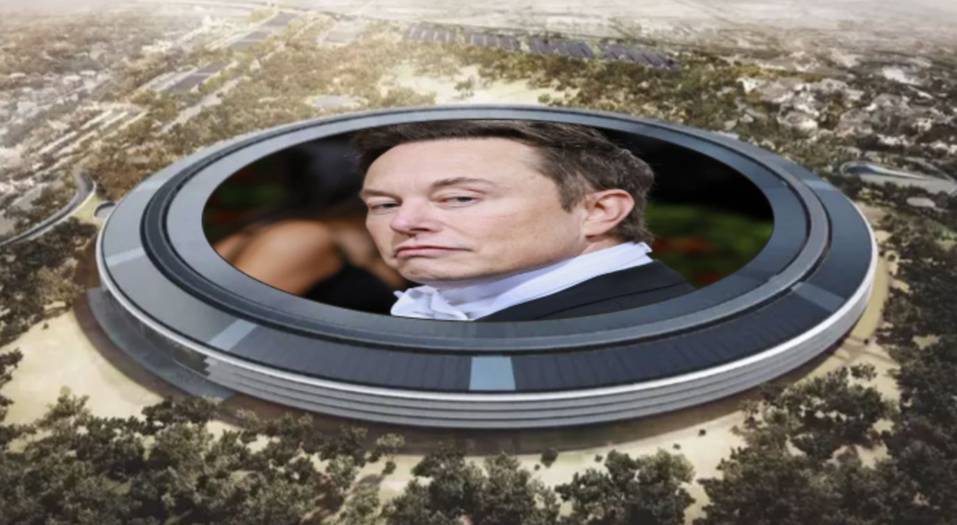Elon Musk visiting Apple H!