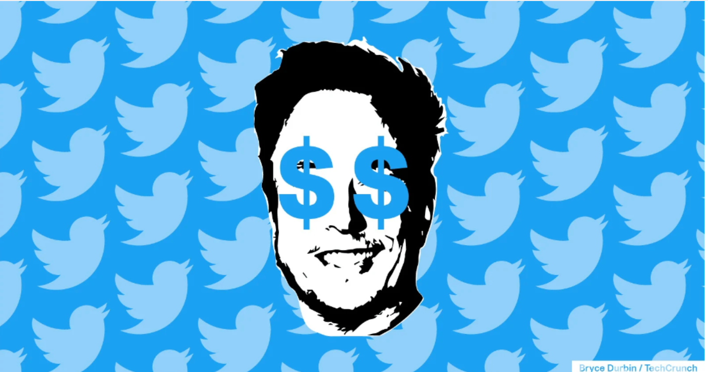 Elon Musk Twitter Art with Dollar Signs For Eyes