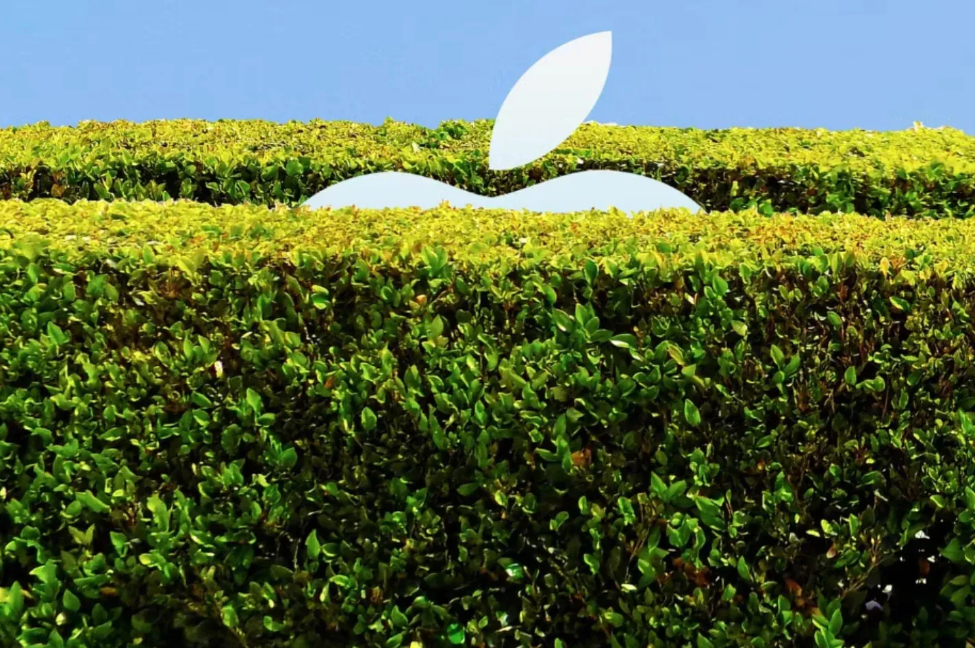 Apple Logo in Garden