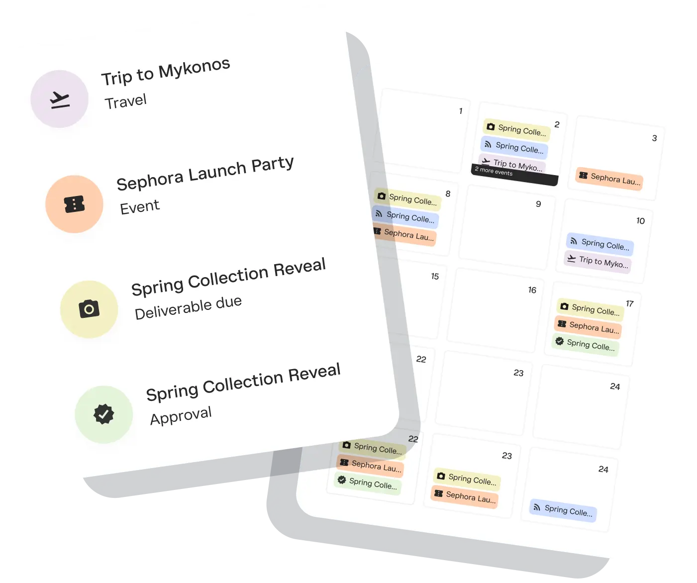 UI for scheduling and tracking project dates