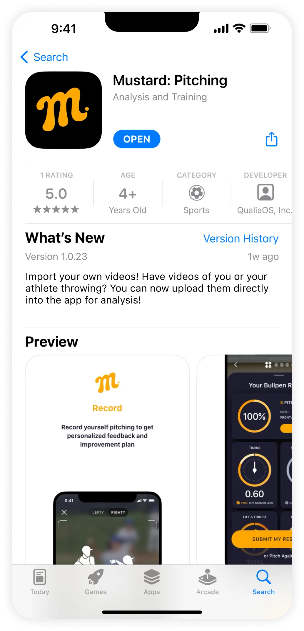 Mustard AppStore app page